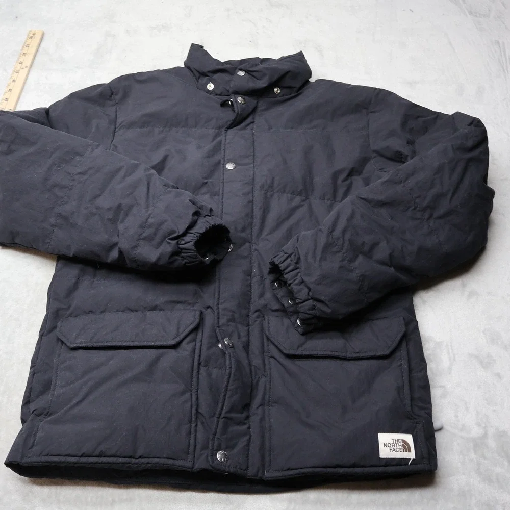 The North Face Puffer Jacket Mens Small Black Nylon Down Sierra Parka Winter